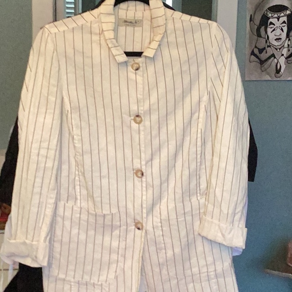 Women's Striped White Jacket